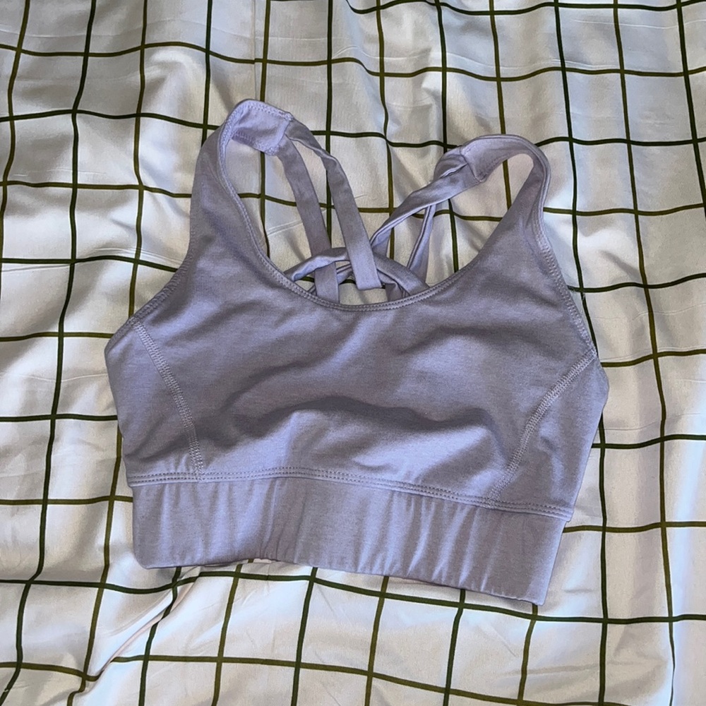 Purple zelos sports bra